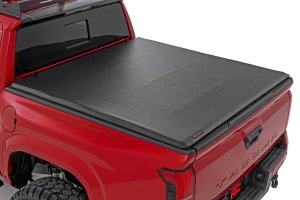 Toyota Tacoma Soft Roll-Up Bed Cover - Rough Country - Marine-Grade Vinyl - Matte Black - '24-'25